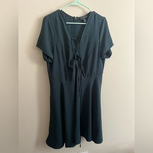 Green Tie Front Dress